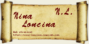 Nina Lončina vizit kartica